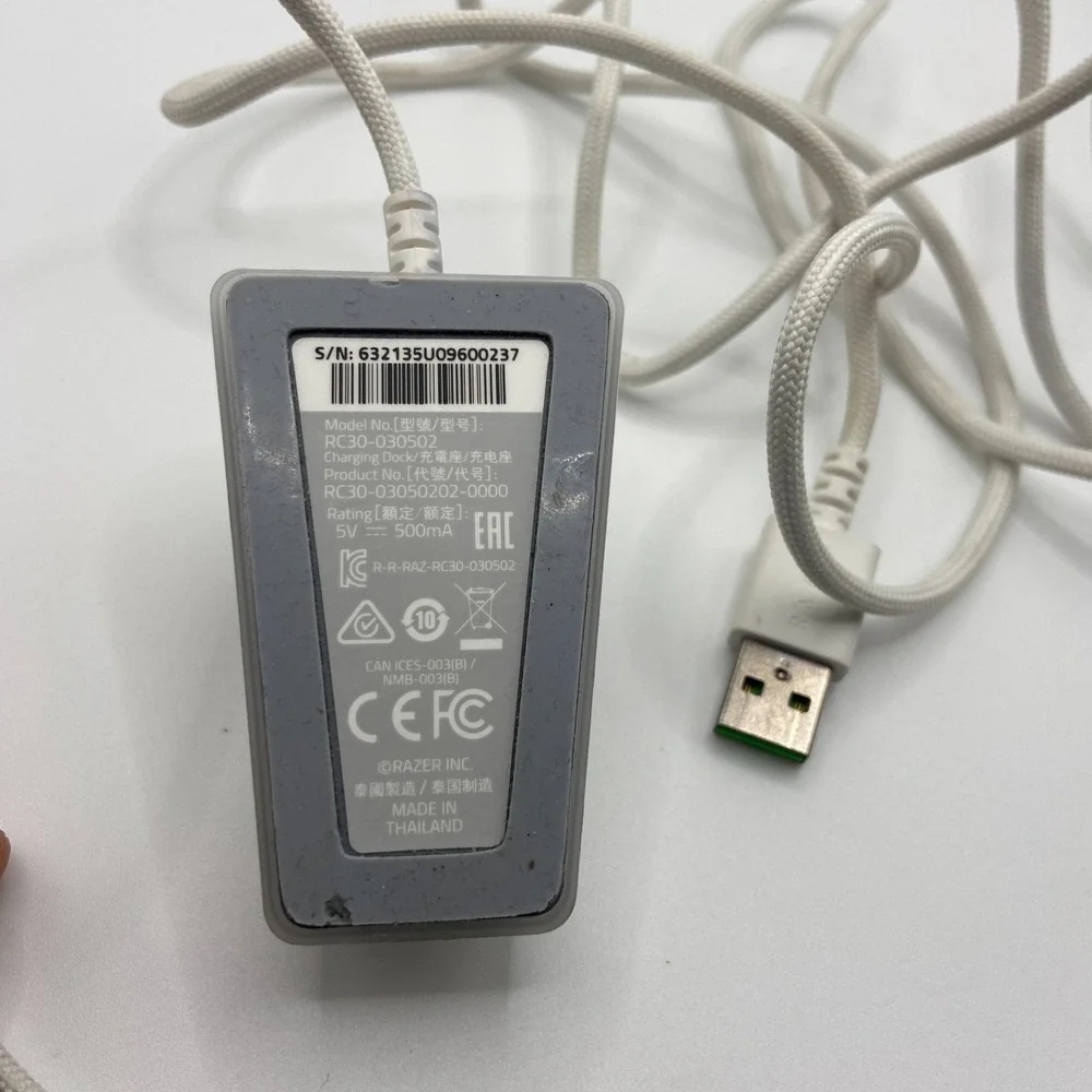 Razer RC30-030502 Charging Dock White USB 5V 500mA for Viper Ultimate RC30 Mouse